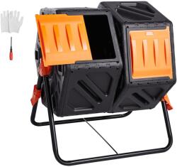 VEVOR Tumbling Komposterbin XDB-436B2 140L Dublu Compartiment Rotire 360deg (XDB-436B2) Compostator