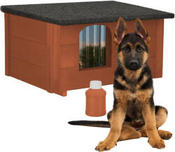 Dechland izolat Dog, Cat casa cu deschidere acoperiș plat M - maro (BP-01-M-KA)