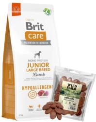 Brit BRIT CARE Kutya Hipoallergén Junior nagytestű bárány 12kg + WILD FARM Bárány Chips 500g kutyakajálék