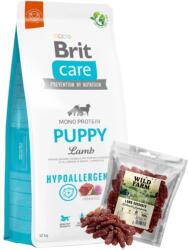 Brit BRIT CARE hipoallergén kölyök bárány 12kg + WILD FARM bárány kolbász 500g kutyaeledel