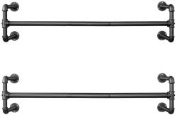 Euziel 2 db LINEA fekete fali vállfaakasztó szett HSR64BK-02 (EZ0167)