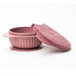 InnoGIO Bol din silicon cu capac GIOfresh Owl Pink (G816300) Set pentru masa bebelusi