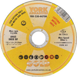 York - 125X1.6X22.23MM A46S INOX BF VÁGÓKORONG (YRK2304470K)