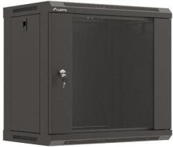 Lanberg WF03-5309-10B 19" 9U SZÉL: 540mm MÉLY: 350mm MAG: 500mm lapraszerelt üvegajtós fekete fali rack szekrény (WF03-5309-10B) (WF03-5309-10B)