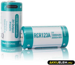 KeepPower RCR123A akkumulátor 2 db 1000mAh USB-C KeepPower