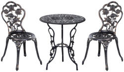 AOSOM Kerti bisztro garnitúra 2 személy részére antik bronz terasz bútor kültéri balkon szett kerti bútor