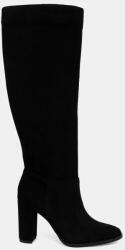 Lauren Ralph Lauren csizma velúrból Artizan Tall fekete, női, magassarkú, 802937807001 - fekete Női 39.5