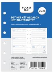 FILOFAX Kalendárium betét, tervező, heti, pocket (S) méret, FILOFAX, 2026 (NFX6828826)
