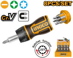 INGCO Racsnis csavarhúzó készlet 8 részes CrV (AKISDS1728) - platinashop