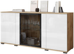 Szekrény Torcame 102 (Wotan tölgy + Fényes fehér)