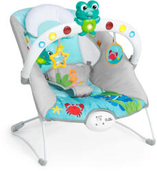 Baby Einstein Kick to It Neptune Zenélő és Rezgő Pihenőszék Fényekkel - Kényelmes Baba Hintaszék 9 kg-ig, Fejlesztő Játékokkal
