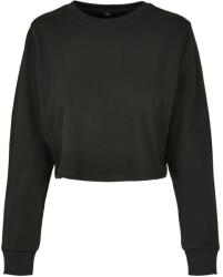 Build Your Brand Női hosszú ujjú crop top felső - Fekete | 5XL (BY131-1000305652)