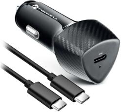 Forcell F-ENERGY Carbon autós töltő Type-C kábellel 20W (fekete)