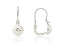 Ezüst gyermek fülbevaló elölkapcsos lencse ródiumbevonatos