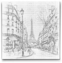  PontPöttyöző - Párizs rajza - Franciaország Méret: 50x50cm, Keretezés: Kartonlemezen, Szín: Fekete