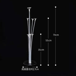 Flippy Suport pentru Baloane, Flippy, cu Trei Straturi, pentru 7 Baloane, 70 cm, Transparent (teo-134214)