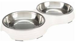 TRIXIE Tál Fém/Melamin Macskának 0, 9L/23cm 2x0, 2 l/ 13 cm/27x3x4cm Fehér (25187) - fishingoutlet
