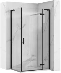 Rea Cabina de dus dreptunghiulara Rea Hugo cu usa batanta 80x90 cm negru (KPL-45221)