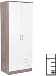 Leziter Miami gardróbszekrény 80x205 cm fehér-yorki tölgy (LMGSZ80FYT) - leziter