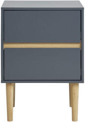 House Nordic Bisley éjjeliszekrény, festett fa, sötétszürke 40x35x55 cm (3102030) - leziter