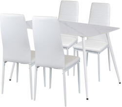 Leziter Jenna 4+1 étkező garnitúra fehér (LEAB140-WH_MDC-001-White_4) - leziter