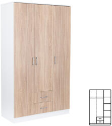 Leziter Miami gardróbszekrény 120x205 cm sonoma tölgy-fehér (LMGSZ120STF) - leziter