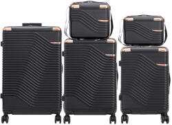 Leziter TraveLux Urban gurulós bőrönd szett fekete (LTRUBS-BL) - leziter