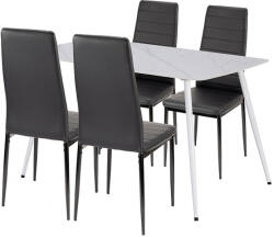 Leziter Jenna 4+1 étkező garnitúra fekete (LEAB140-WH_MDC-001-Black_4) - leziter