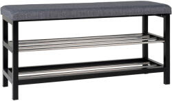 House Nordic Padova pad, szürke, fekete lábakkal, 100x34x50 (1401090) - leziter