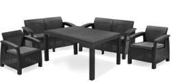Keter Corfu fiesta set kerti bútor garnitúra, grafit színben, világos szürke párnával (223216) - leziter