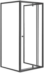 Leziter Flexi falsíkra szerelhető aszimmetrikus zuhanykabin 80x90 cm zuhanytálca nélkül fekete (LF011B_LF1290ASZB) - leziter