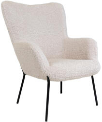 House Nordic Glasgow fotel, mesterséges báránybőr, fehér fekete lábakkal (1101156) - leziter