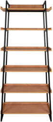 House Nordic Sakai könyvespolc, kőris furnér, fekete acél váz, 6 polc 80x35x185 cm (3001305) - leziter