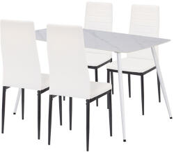 Leziter Renton 4+1 étkező garnitúra fehér-fekete (LEAB140-WH_DA258WB_4) - leziter