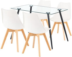 Leziter Milo 4+1 étkező garnitúra fekete-fehér (LUAL120B_DA232AW_4) - leziter
