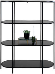 House Nordic Vita Ovális polc, 4 polcos, fekete, fekete keret 85x36x111 cm (3001150) - leziter