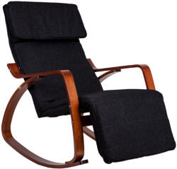 Homelux Hintaszék állítható lábtartóval fa karfákkal (TXRC-03_WALNUT)