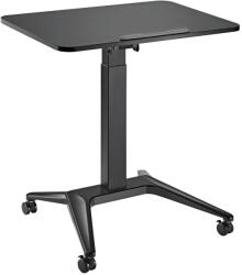 Maclean Birou Gaming MACLEAN Maclean MC-453 B Mobile Laptop Desk with Pneumatic Height Adjustment, Laptop Table with Wheels, 80 x 52 cm, Max. 8 kg, Height Adjustable Max. 109 cm (Black) (MC-453B)