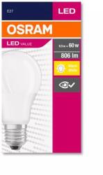 OSRAM LED izzó, E27, gömb, A60, 8, 5W, 806lm, 2700K (MF), OSRAM "Value (OLEDE2704) - webpapir
