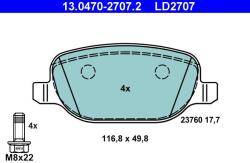 ATE set placute frana, frana disc ATE Ceramic 13.0470-2707.2 (13.0470-2707.2)