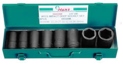 Hans Tools 3/4" gépi hosszú dugókulcsfej készlet 8r. 22-38x90mm CrMo 86608M (060103-0078) - hegessz