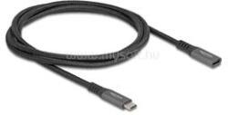 Delock USB 10 Gbps bővítő kábel USB Type-C apa - anya PD 3.0 100 W 1 m szürke fém (DL80022) (DL80022)