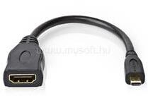 Nedis kábel CVGP34790BK02 micro HDMI - HDMI adapter, 4K@30Hz, 10.2 Gbps, 0.20 m (CVGP34790BK02) (CVGP34790BK02)