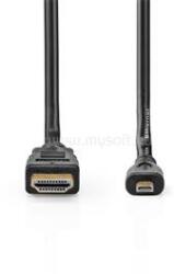 Nedis CVGB34700BK20 micro HDMI - HDMI kábel, 4K@30Hz, 10, 2 Gbps, 2m (CVGB34700BK20) (CVGB34700BK20)