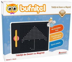 Bufnitel Tablita de desen cu magneti - 380 piese (EDUC-BUF380) Jucarii de constructii magnetice