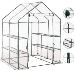 vidaXL melegház 8 polccal 143 x 143 x 195 cm 46914 (46914VidaXLVidaXL)