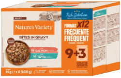 Nature's Variety 48x85 g Nature's Variety Bites szószban nedves macskaeledel Hal válogatás (2 változattal: lazac, tonhal)