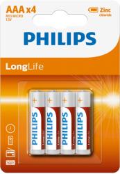 Philips R03L4B/10 LongLife AAA elem, 4 db-os (R03L4B/10)