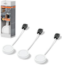 OSRAM Pultvilágító LED lámpa, 6, 5 cm, 3 darabos, fehér - Osram Undercabinet Spot Puck, 3000 K, 250 lm, 3 W, 220-240 V (4099854462412)