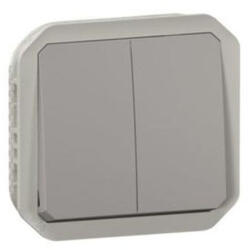 Legrand Plexo 55 kettős váltókapcsoló 10A, szürke 069525L Legrand (069525L) - lumenet